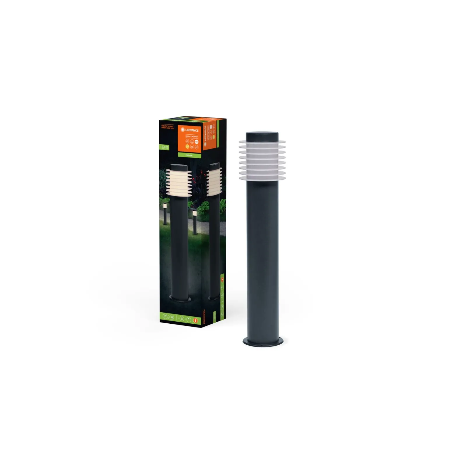 Ledvance LED Pollare Rondo Grå 4W 250lm - 830 Varm Vit | 50cm - IP44