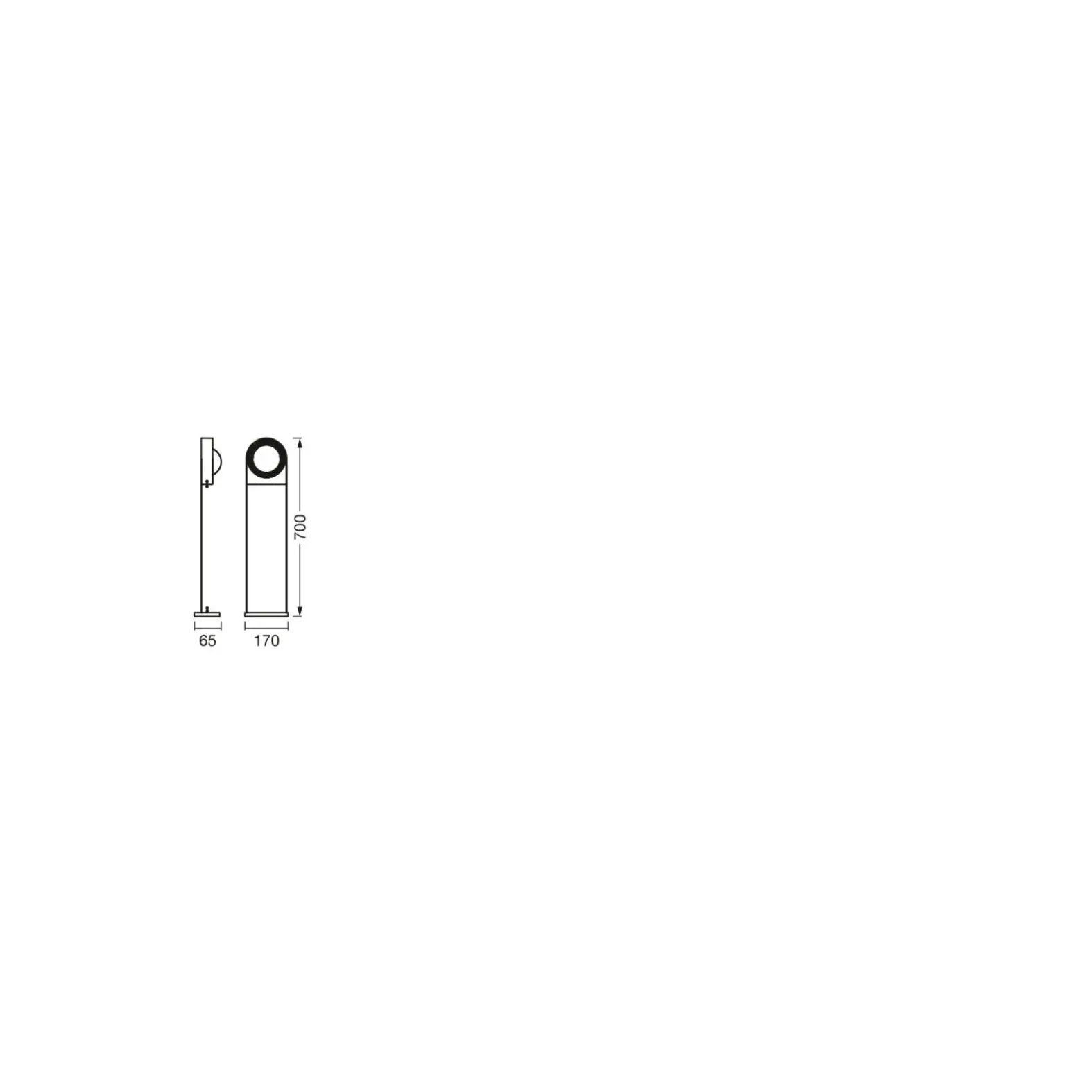 Ledvance LED Pollare Swing Svart 6W 350lm - 830-865 Justerbar Vit | 70cm - IP44 - RGBW