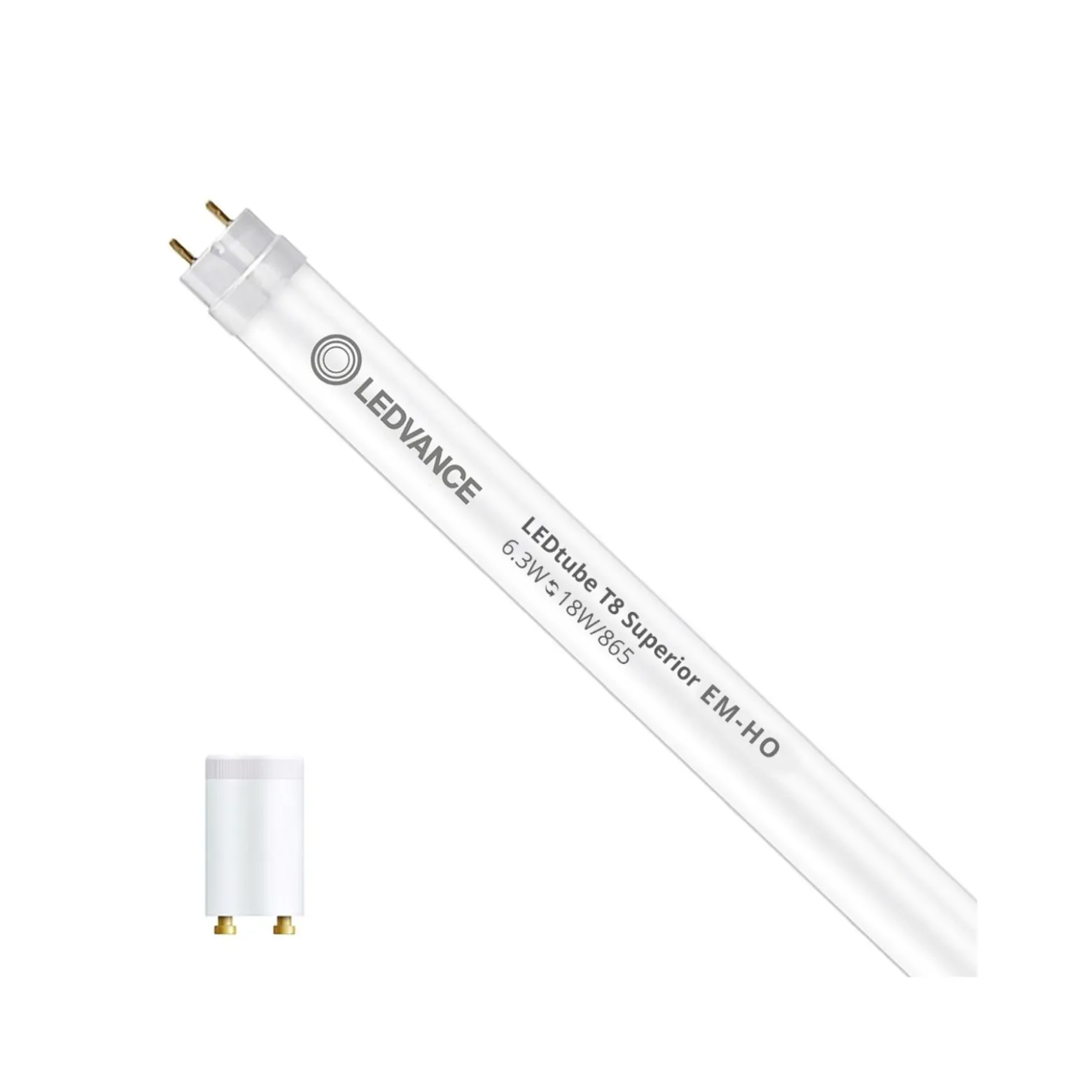 Ledvance LED Rör T8 Superior (EM/Mains) High Output 6.3W 1100lm - 865 Dagsljus | 60cm - Ersättare 18W