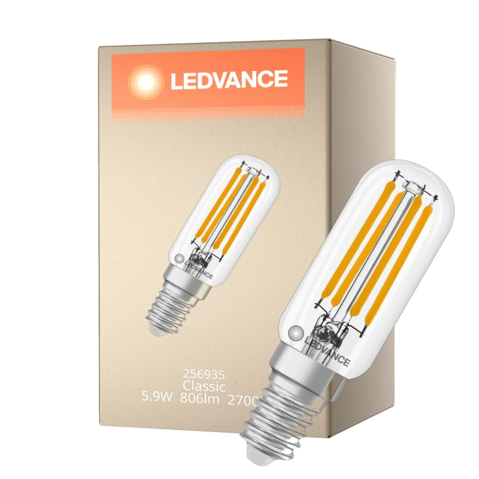 Ledvance LED Speciell E14 Filament Klar 5.9W 806lm - 827 Extra Varm Vit | Ersättare 60W