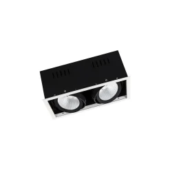 Ledvance LED Spot Fyrkant Multi Lutningsbar Svart-Vit 2x30W 5400lm 38D - 840 Kallvit | Utskärning 320x160mm