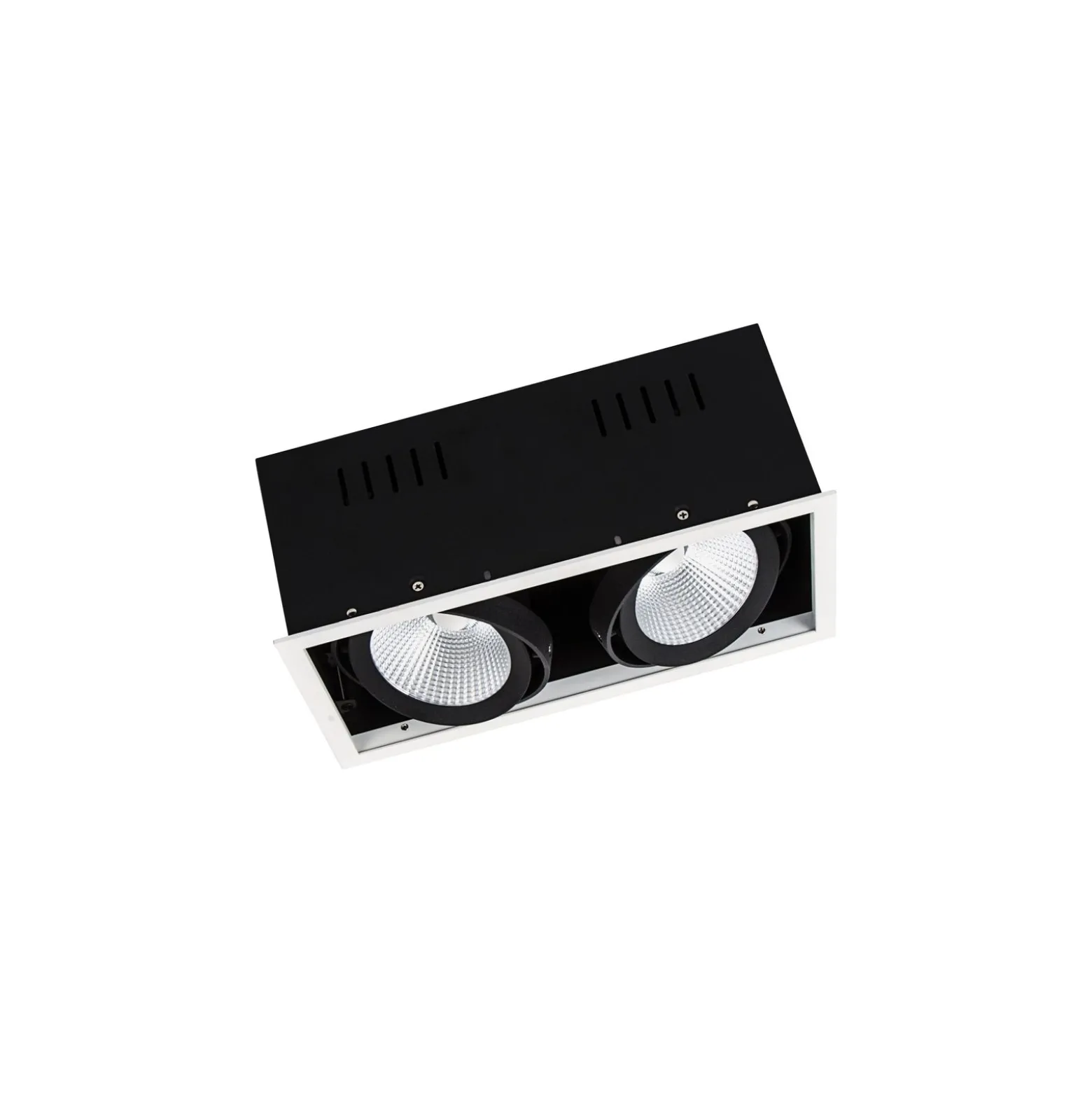 Ledvance LED Spot Fyrkant Multi Lutningsbar Svart-Vit 2x30W 5400lm 38D - 840 Kallvit | Utskärning 320x160mm