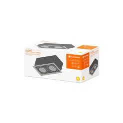 Ledvance LED Spot Fyrkant Multi Lutningsbar Svart-Vit 2x30W 5400lm 38D - 830 Varm Vit | Utskärning 320x160mm