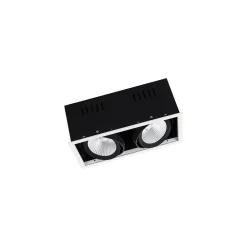 Ledvance LED Spot Fyrkant Multi Lutningsbar Svart-Vit 2x30W 5400lm 38D - 830 Varm Vit | Utskärning 320x160mm