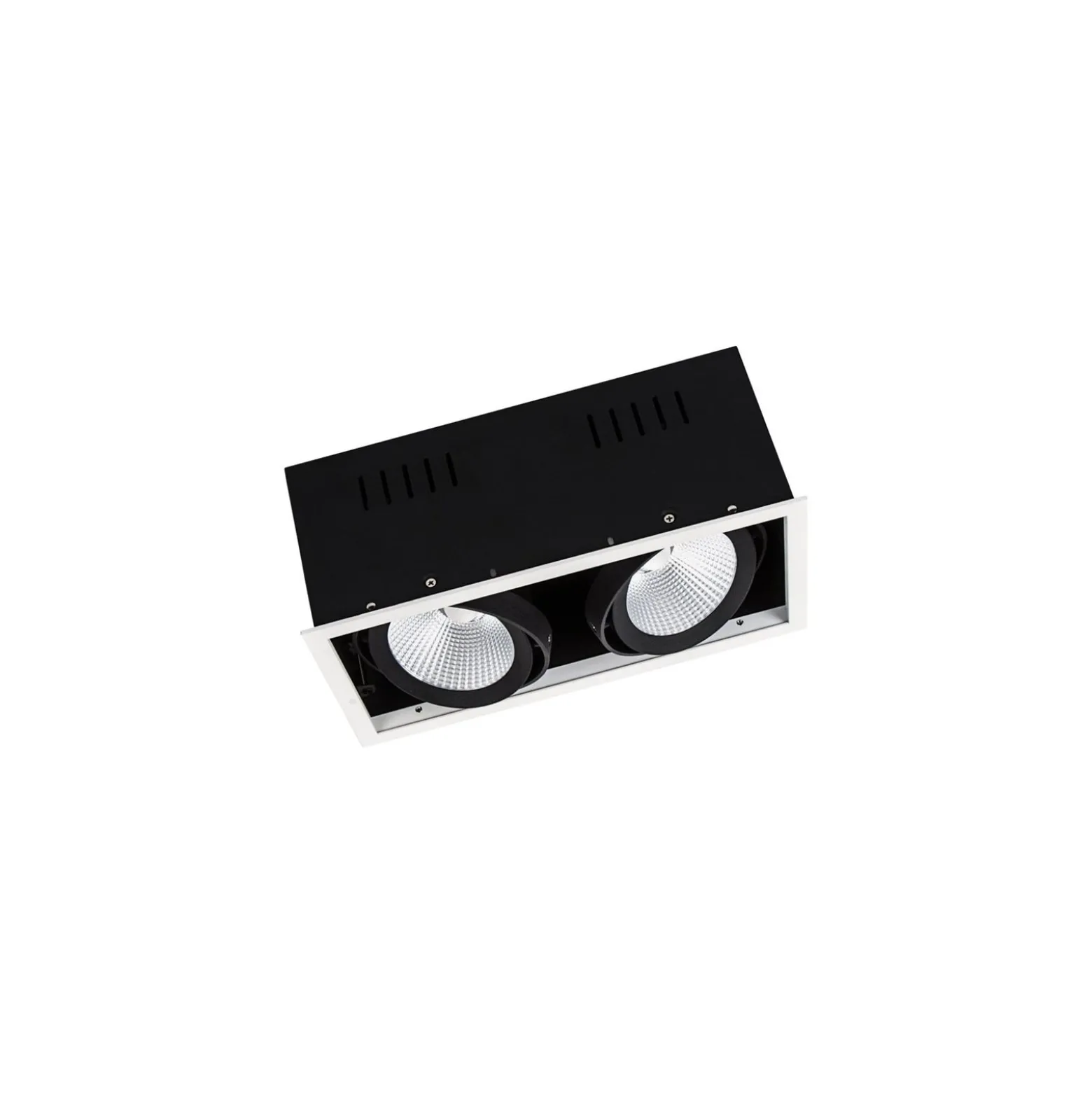 Ledvance LED Spot Fyrkant Multi Lutningsbar Svart-Vit 2x30W 5400lm 38D - 830 Varm Vit | Utskärning 320x160mm