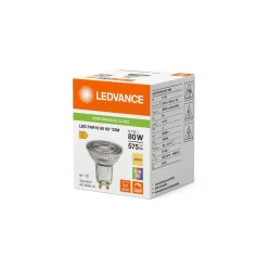 Ledvance LED Spot GU10 PAR16 6.1W 575lm 60D - 930 Varm Vit | Bästa Färgåtergivning - Dimbar - Ersättare 80W