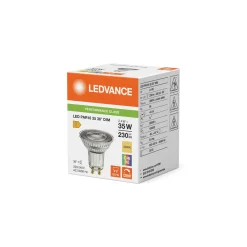 Ledvance LED Spot GU10 PAR16 2.4W 230lm 36D - 930 Varm Vit | Bästa Färgåtergivning - Dimbar - Ersättare 35W