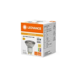 Ledvance LED Spot GU10 PAR16 2.4W 230lm 36D - 930 Varm Vit | Bästa Färgåtergivning - Dimbar - Ersättare 35W