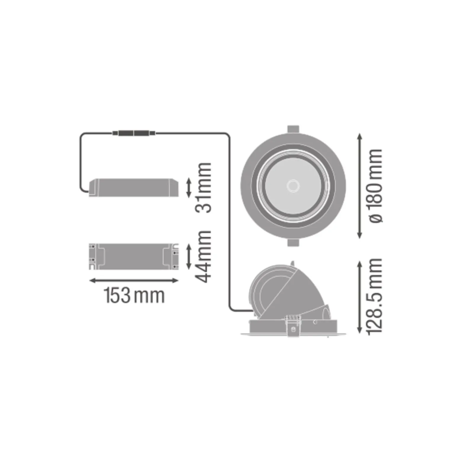 Ledvance LED Spot Vario Lutningsbar 35W 3350lm 24D - 830 Varm Vit | Utskärning 170mm