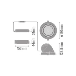 Ledvance LED Spot Vario Lutningsbar 35W 3350lm 24D - 840 Kallvit | Utskärning 170mm