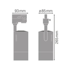 Ledvance LED Spårbelysning D85 Svart 25W 1500lm 15-55D - 830 Varm Vit | Mechanical Zoom - Dimbar