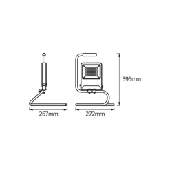 Ledvance LED Strålkastare Abetsbelysning S-Stand 50W 4500lm 120D - 840 Kallvit | IP65 - Symmetrisk
