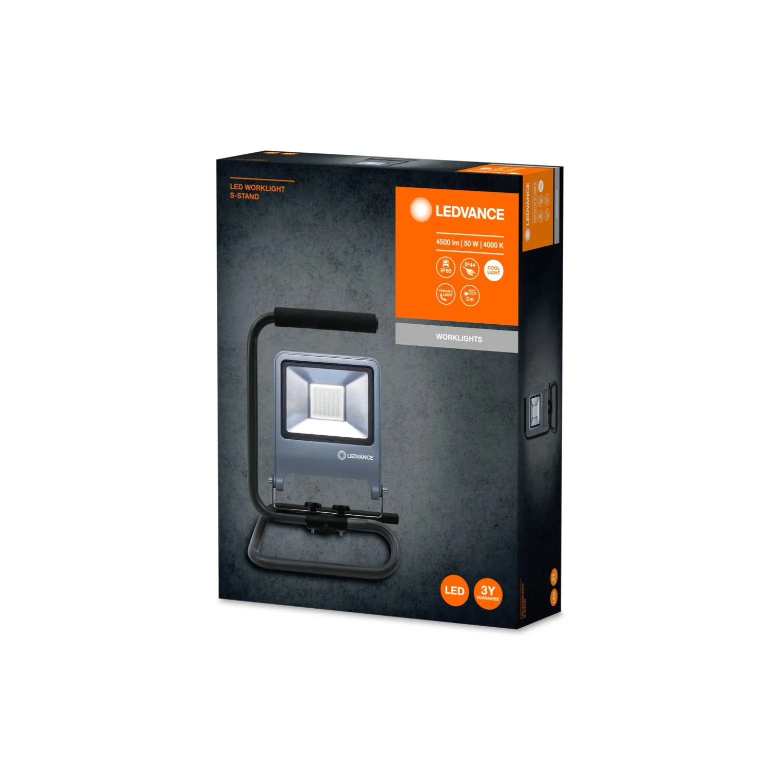 Ledvance LED Strålkastare Abetsbelysning S-Stand 50W 4500lm 120D - 840 Kallvit | IP65 - Symmetrisk