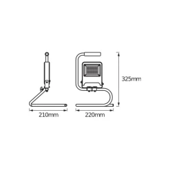 Ledvance LED Strålkastare Abetsbelysning S-Stand 30W 2700lm 120D - 840 Kallvit | IP65 - Symmetrisk