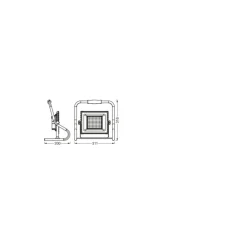 Ledvance LED Strålkastare Abetsbelysning Apelsin 30W 2400lm 110D - 840 Kallvit | IP44 - Uppladdningsbar - Symmetrisk