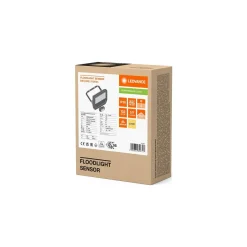 Ledvance LED Strålkastare Aluminium Svart 8W 1100lm 100D - 830 Varm Vit | IP65 - Rörelse- Och Ljussensor - Symmetrisk