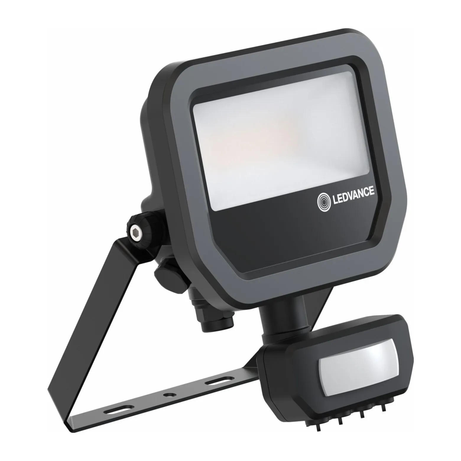 Ledvance LED Strålkastare Aluminium Svart 8W 1100lm 100D - 830 Varm Vit | IP65 - Rörelse- Och Ljussensor - Symmetrisk