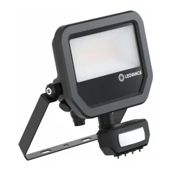 Ledvance LED Strålkastare Aluminium Svart 17W 2200lm 100D - 830 Varm Vit | IP65 - Rörelse- Och Ljussensor - Symmetrisk