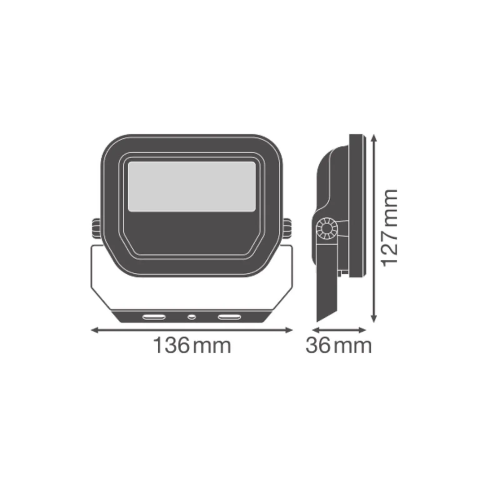 Ledvance LED Strålkastare Aluminium Svart 8W 1100lm 100D - 830 Varm Vit | IP66 - Symmetrisk