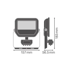 Ledvance LED Strålkastare Aluminium Vit 17W 2200lm 100D - 830 Varm Vit | IP65 - Rörelse- Och Ljussensor - Symmetrisk