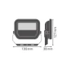 Ledvance LED Strålkastare Aluminium Vit 8W 1100lm 100D - 830 Varm Vit | IP66 - Symmetrisk