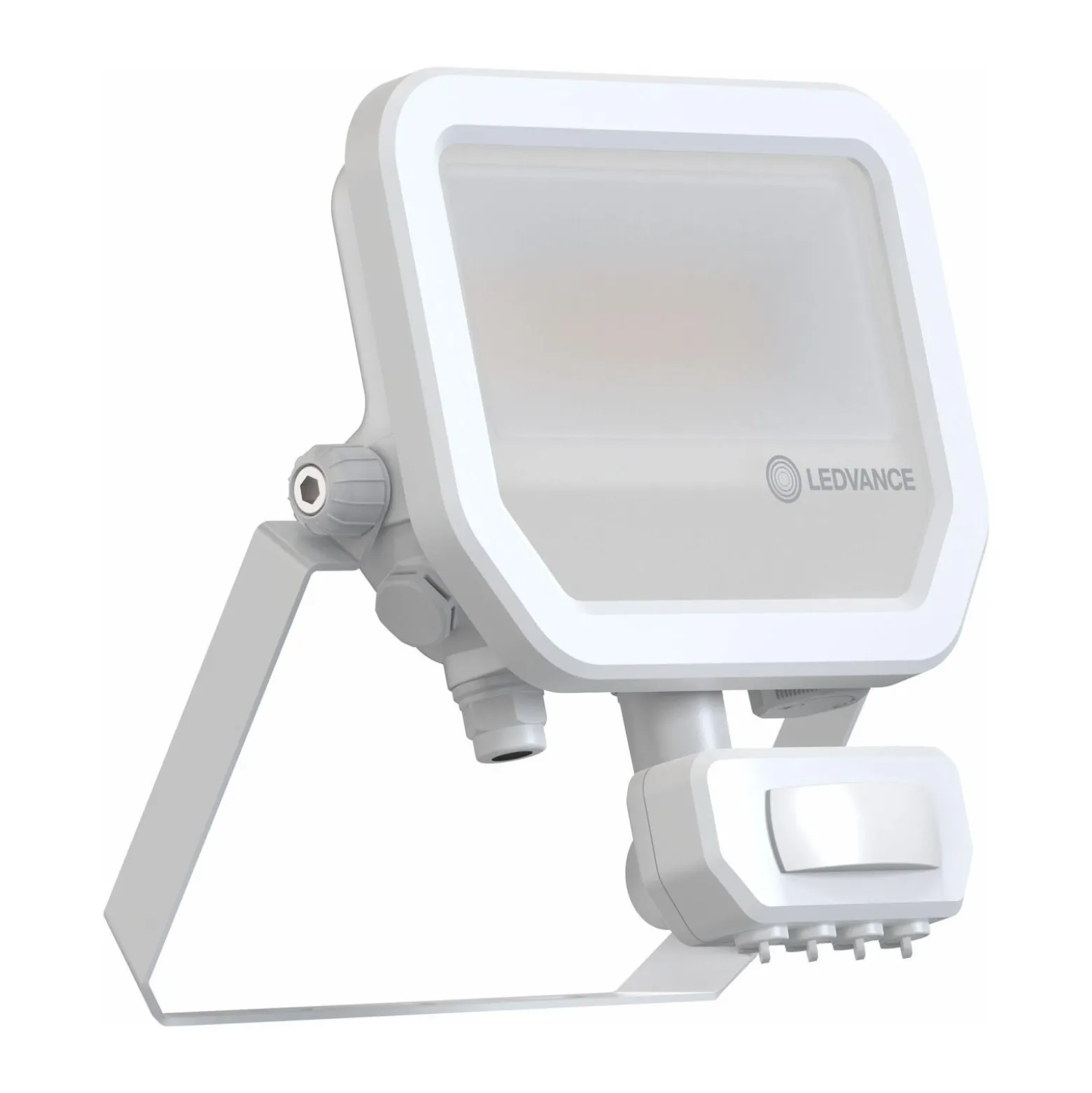 Ledvance LED Strålkastare Aluminium Vit 17W 2400lm 100D - 840 Kallvit | IP65 - Rörelse- Och Ljussensor - Symmetrisk