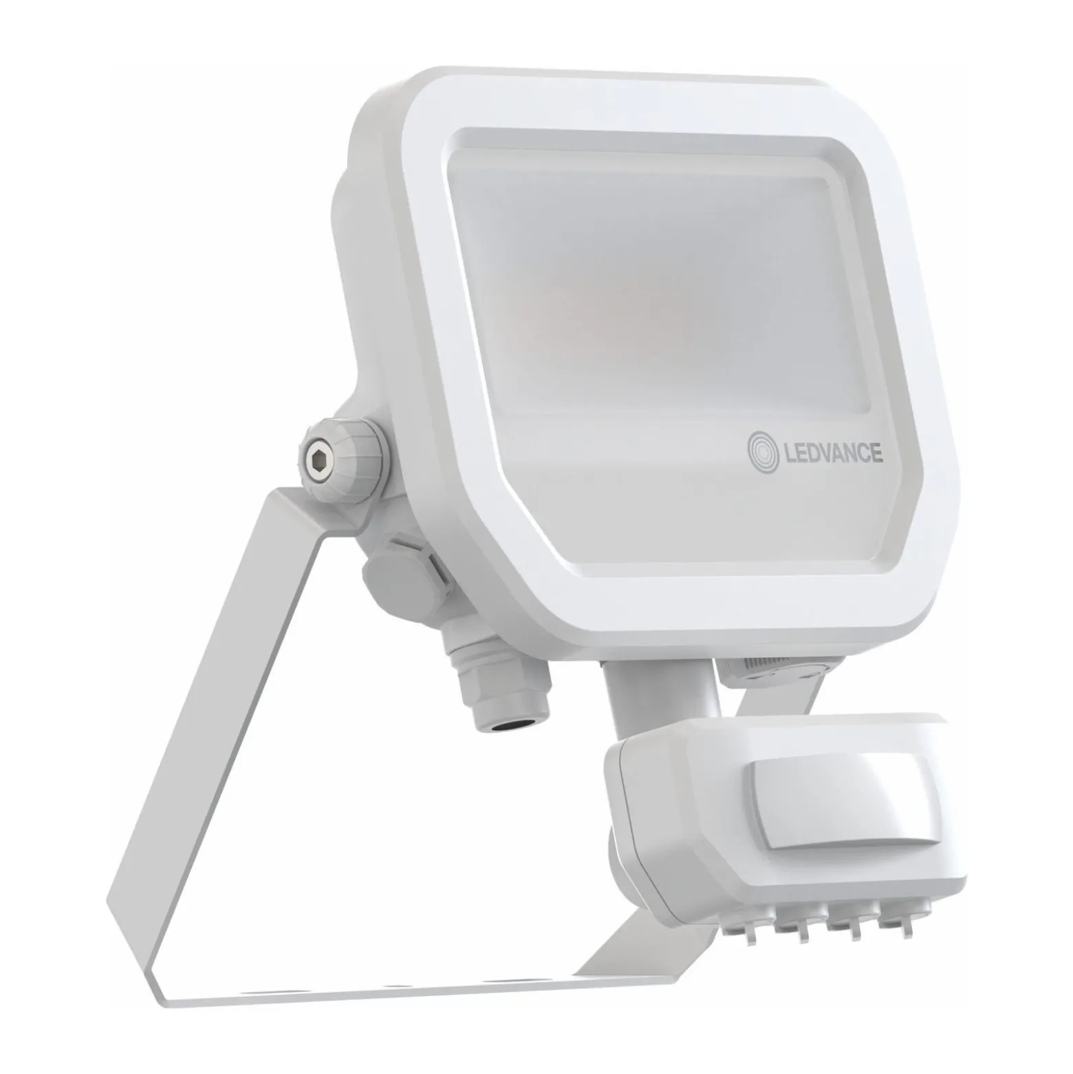 Ledvance LED Strålkastare Aluminium Vit 8W 1100lm 100D - 830 Varm Vit | IP65 - Rörelse- Och Ljussensor - Symmetrisk