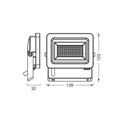 Ledvance LED Strålkastare Aluminium Svart 15W 2600lm 95D - 840 Kallvit | IP65 - Symmetrisk
