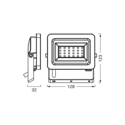 Ledvance LED Strålkastare Aluminium Svart 5W 870lm 95D - 840 Kallvit | IP65 - Symmetrisk
