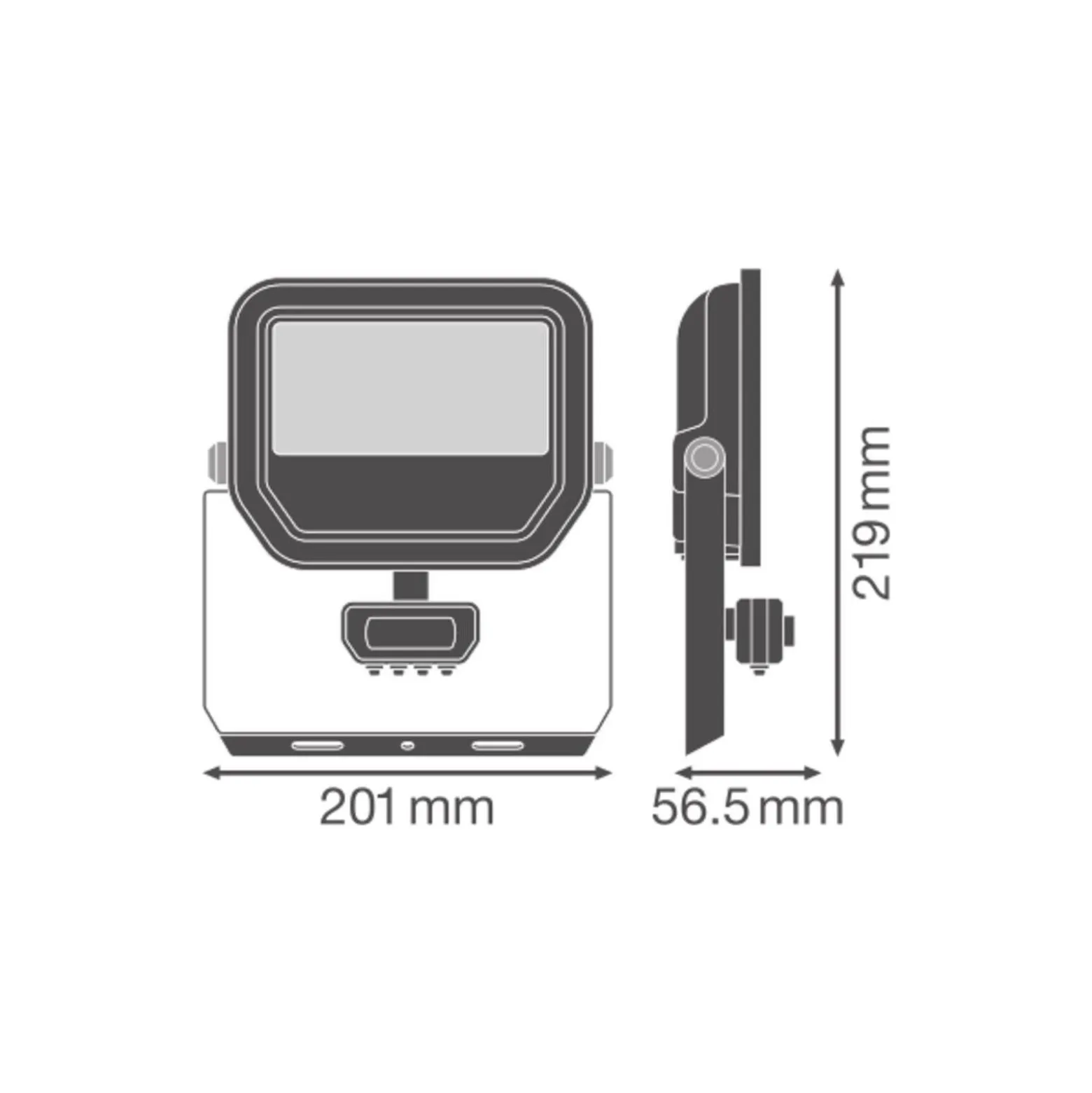 Ledvance LED Strålkastare Aluminium Svart 41W 6000lm 100D - 840 Kallvit | IP65 - Rörelse- Och Ljussensor - Symmetrisk