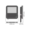 Ledvance LED Strålkastare Aluminium Svart 69W 10000lm 100D - 840 Kallvit | IP66 - Ljussensor - Symmetrisk
