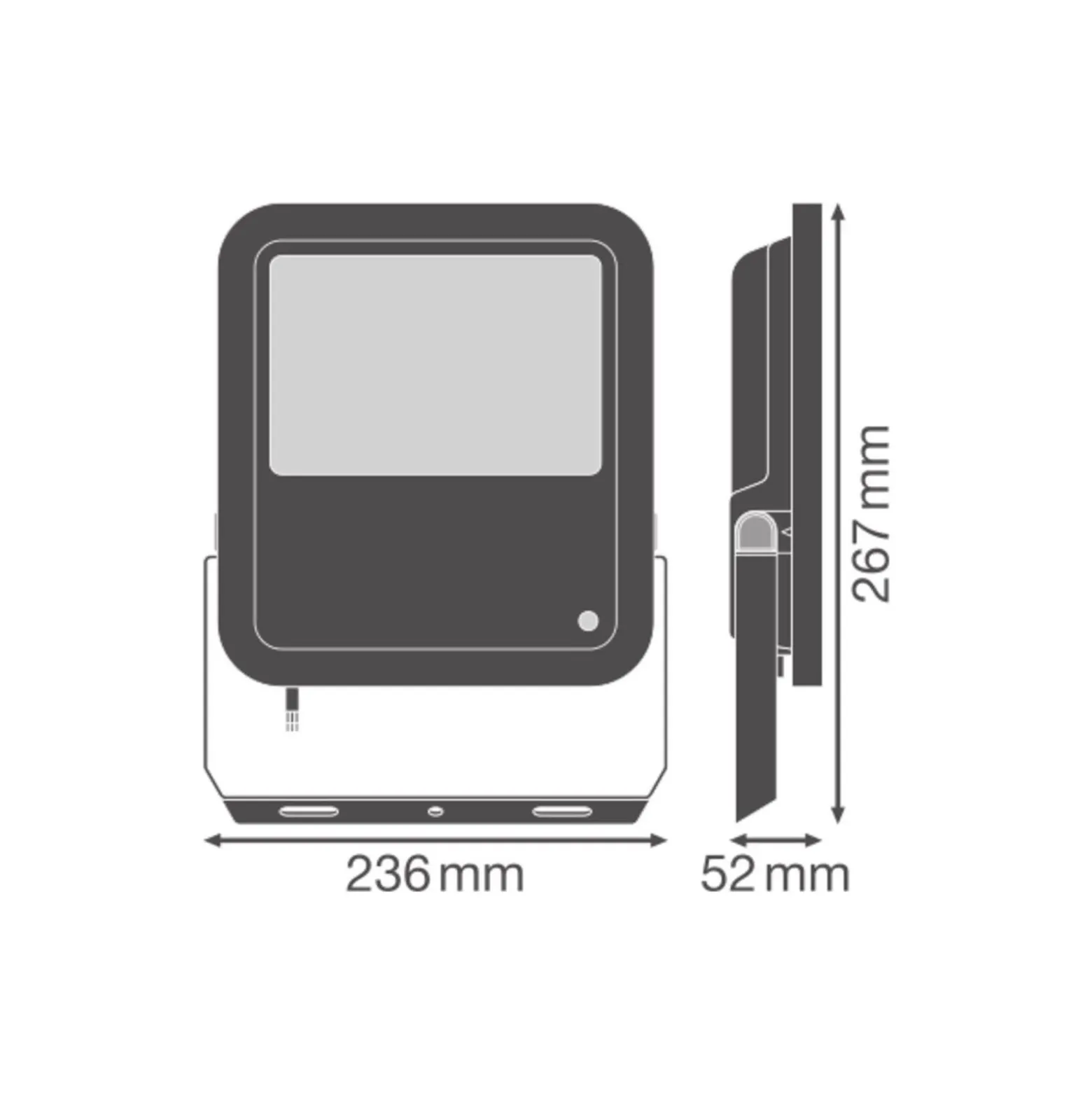 Ledvance LED Strålkastare Aluminium Svart 69W 10000lm 100D - 840 Kallvit | IP66 - Ljussensor - Symmetrisk