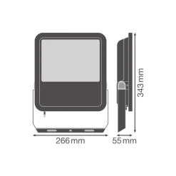 Ledvance LED Strålkastare Aluminium Svart 100W 15000lm 100D - 865 Dagsljus | IP66 - Symmetrisk