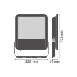Ledvance LED Strålkastare Aluminium Svart 167W 25000lm 100D - 865 Dagsljus | IP66 - Symmetrisk