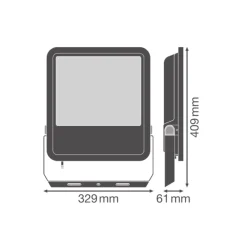 Ledvance LED Strålkastare 250 Aluminium Vit 167W 25000lm 100D - 865 Dagsljus | IP66 - Symmetrisk