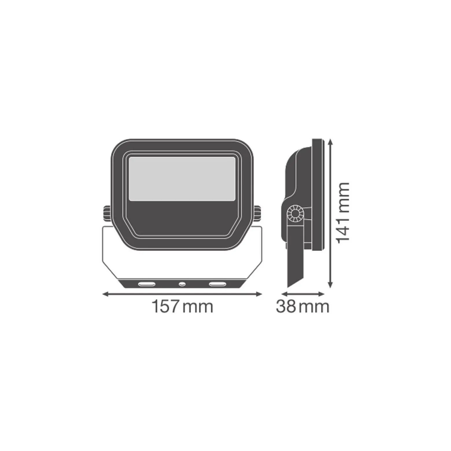 Ledvance LED Strålkastare Area Gen 2 Svart 16W 2000lm - 840 Kallvit| IP66 - Asymmetrisk
