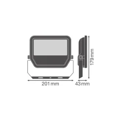 Ledvance LED Strålkastare Area Gen 2 Svart 32W 4200lm - 830 Varm Vit | IP66 - Asymmetrisk