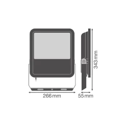 Ledvance LED Strålkastare Area Gen 2 Svart 67W 10000lm - 840 Kallvit| IP66 - Asymmetrisk
