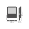 Ledvance LED Strålkastare Area Gen 2 Svart 67W 9300lm - 830 Varm Vit | IP66 - Asymmetrisk