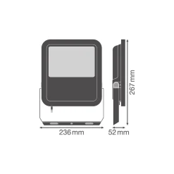 Ledvance LED Strålkastare Area Gen 2 Svart 50W 7000lm - 840 Kallvit| IP66 - Asymmetrisk