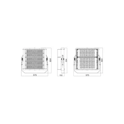 Ledvance LED Strålkastare Eco High Power Svart 500W 67500lm 90D - 857 Dagsljus | IP65 - Symmetrisk