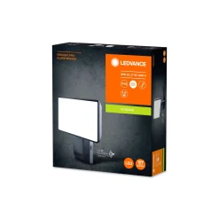 Ledvance LED Strålkastare Endura Svart 27W 3000lm 100D - 840 Kallvit | IP55 - Rörelse- och ljussensor - Symmetrisk