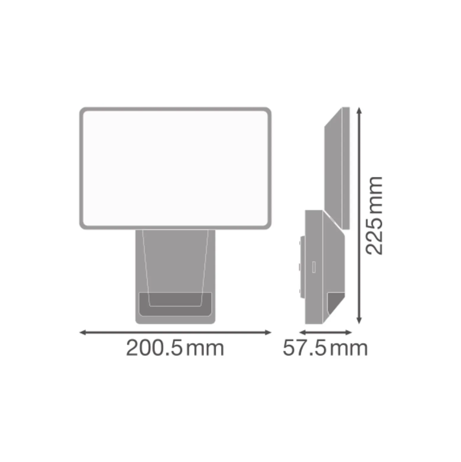 Ledvance LED Strålkastare Endura Svart 27W 3000lm 100D - 840 Kallvit | IP55 - Rörelse- och ljussensor - Symmetrisk