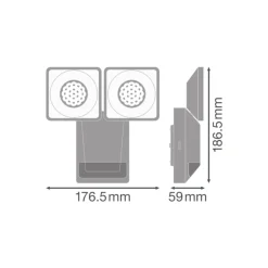 Ledvance LED Strålkastare Endura Spot Svart 16W 1500lm 50D - 840 Kallvit | IP55 - Rörelse- och ljussensor - Symmetrisk