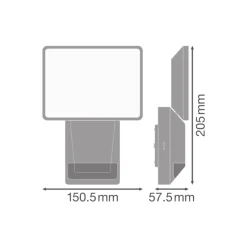 Ledvance LED Strålkastare Endura Svart 15W 1500lm 100D - 840 Kallvit | IP55 - Rörelse- och ljussensor - Symmetrisk