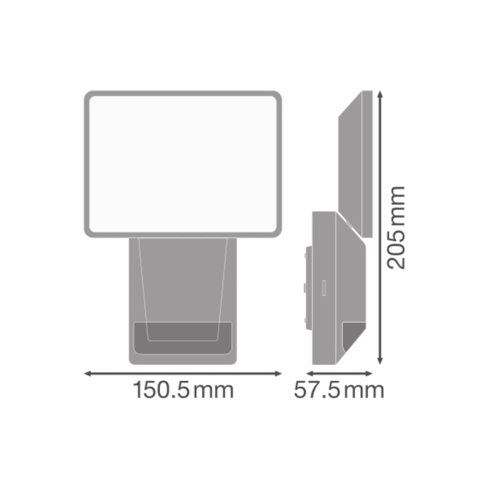 Ledvance LED Strålkastare Endura Svart 15W 1500lm 100D - 840 Kallvit | IP55 - Rörelse- och ljussensor - Symmetrisk