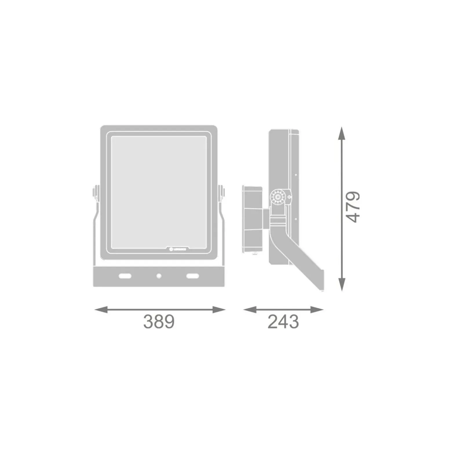 Ledvance LED Strålkastare High Mast Aluminium Svart 470W 60000lm 12D - 740 Kallvit | IP66 - Symmetrisk - Exkl. Drivdon