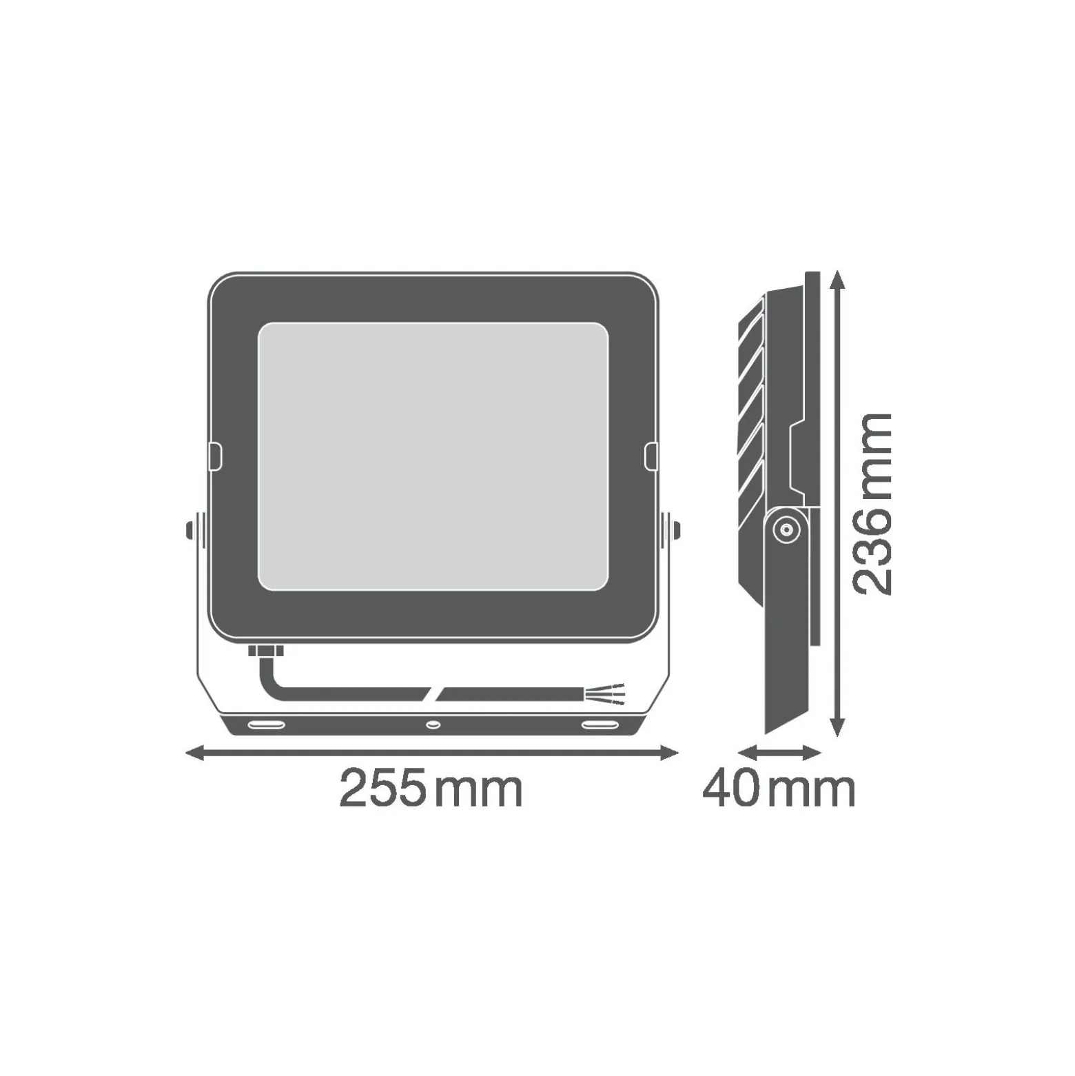 Ledvance LED Strålkastare Kompakt Svart 90W 9000lm 100D - 840 Kallvit | IP65 - Symmetrisk