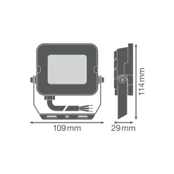 Ledvance LED Strålkastare Kompakt Vit 10W 900lm 100D - 830 Varm Vit | IP65 - Symmetrisk