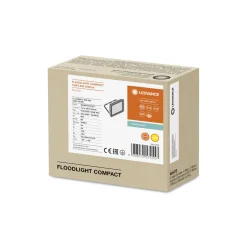 Ledvance LED Strålkastare Kompakt Svart 10W 900lm 100D - 830 Varm Vit | IP65 - Symmetrisk